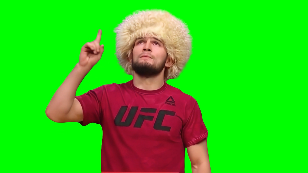 Khabib pointing up to the sky (Green Screen)