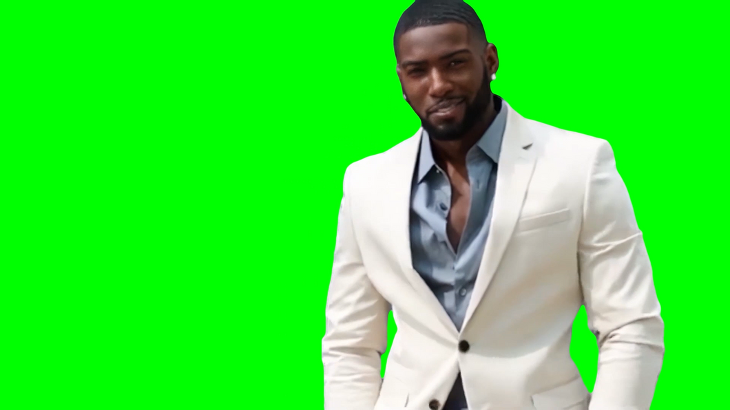 Black Man in White Suit meme - Donny Savage Under The Influence meme (Green Screen)
