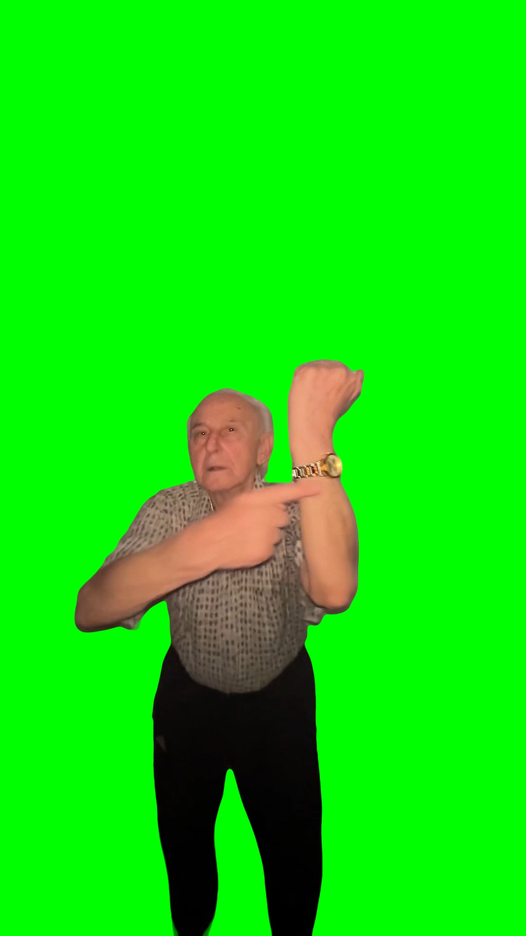 Grandpa and Grandma Dancing meme - Wrist piece on Bling Blaow meme (Green Screen)