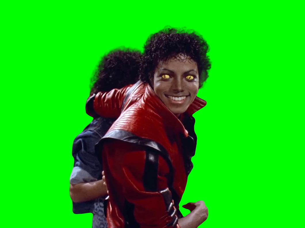 Michael Jackson Evil Face meme - Thriller Music Video (Green Screen)