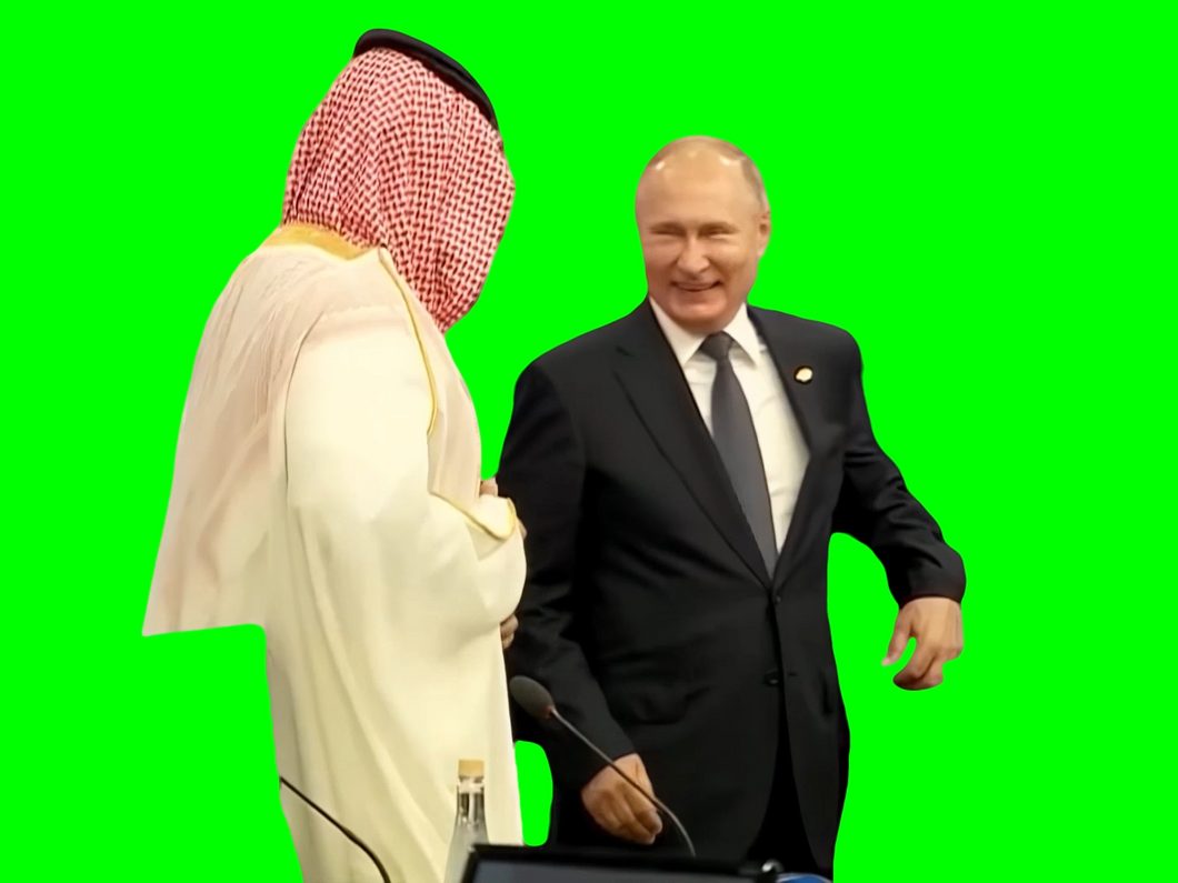 Putin high fives Saudi Prince (Green Screen)
