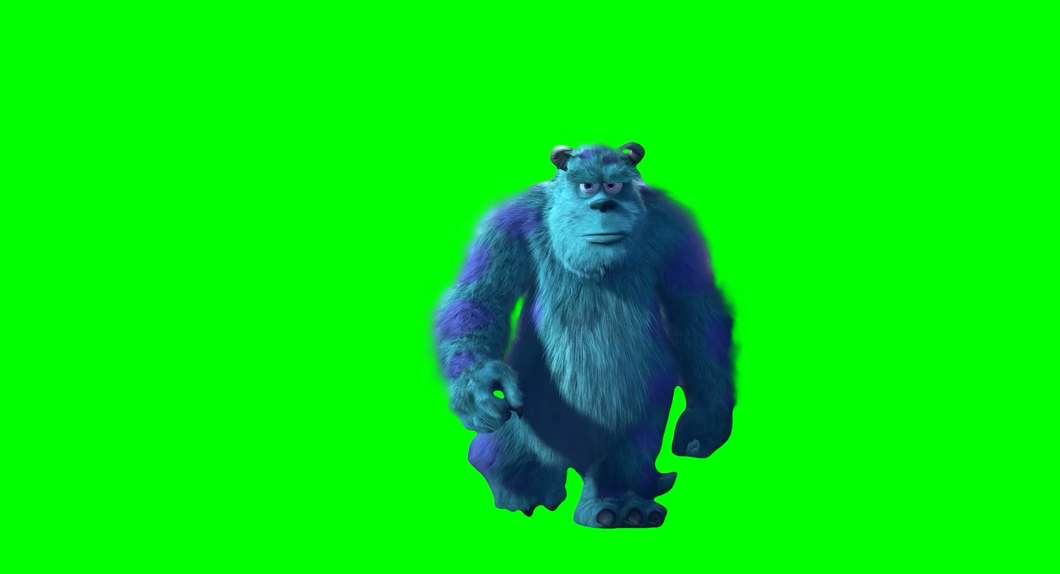 Monsters, Inc. - Sulley walking alone meme (Green Screen)