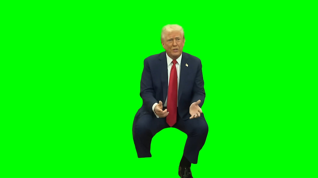 Donald Trump saying “What If A Bomb Drops On Your Head Right Now?!” meme -  (Green Screen)