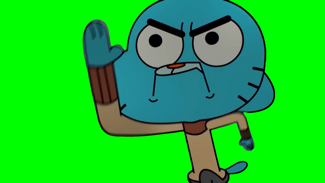 Gumball Screaming and Running meme - The Amazing World of Gumball (Green Screen)