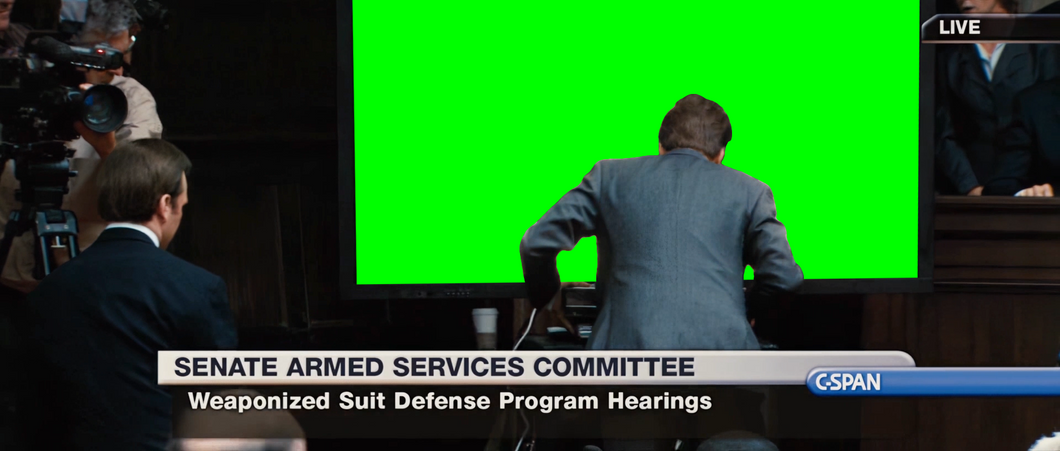 Iron Man 2 Courtroom TV Screen (Green Screen)