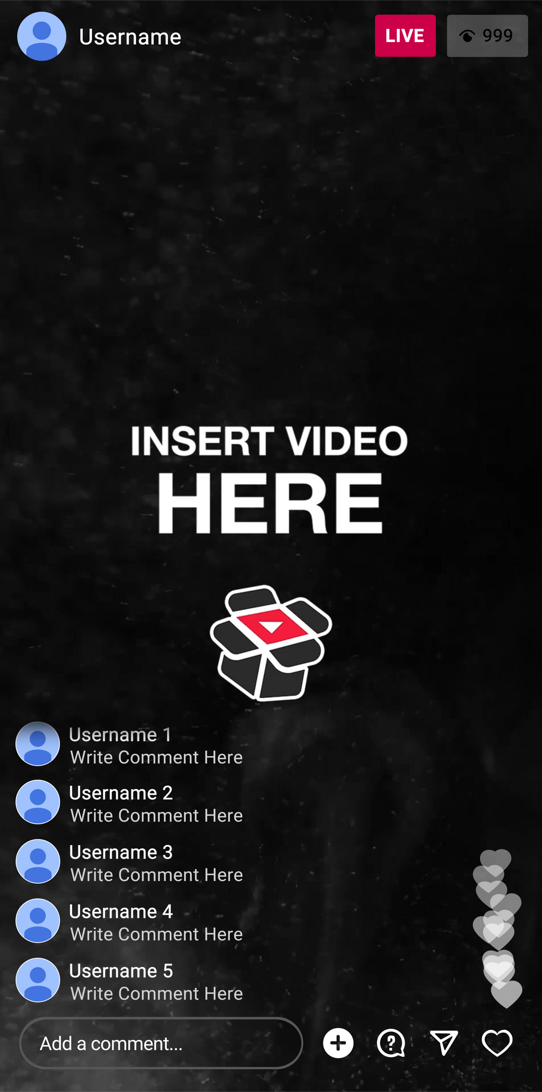 Instagram Live Overlay Animation Template