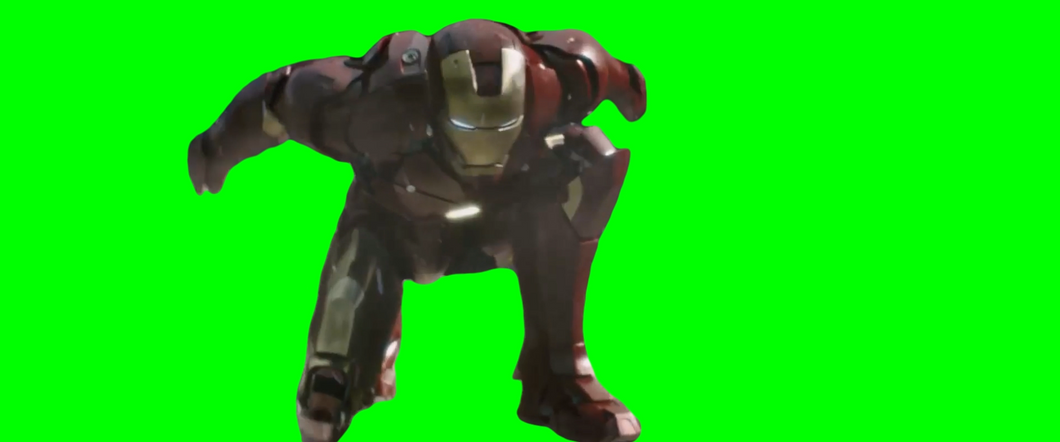 Iron Man Landing In (Green Screen)