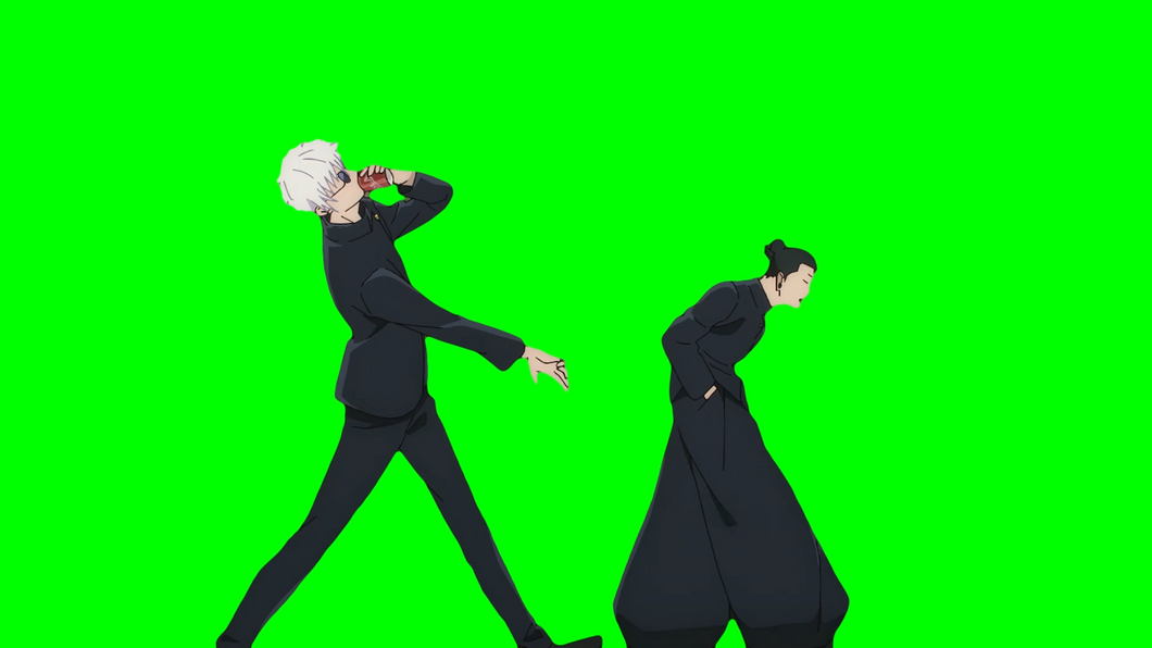 Jujutsu Kaisen - Gojo and Geto walking (Green Screen)