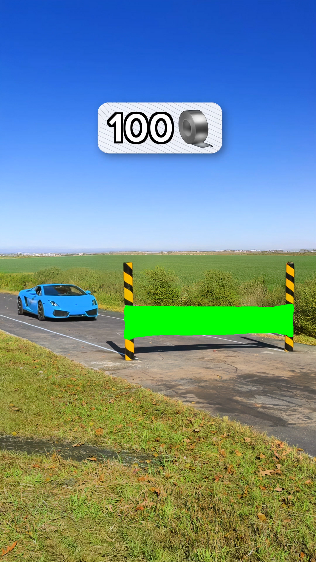 MrBeast Stopping a Lamborghini using Duct Tape meme (Green Screen)