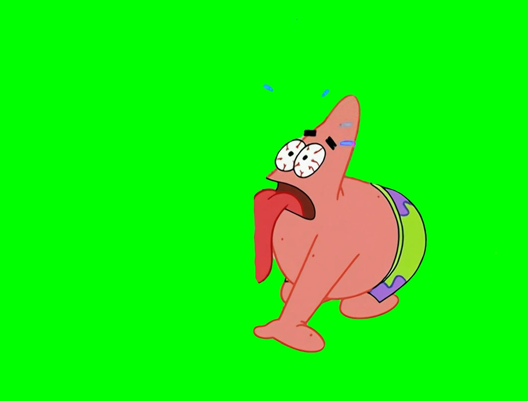 Patrick Licking Sand meme V2 - SpongeBob SquarePants (Green Screen)