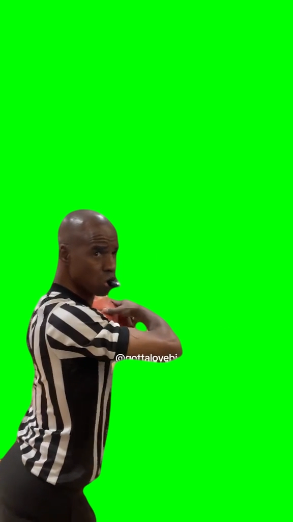Referee catches basketball meme Part 2 (Green Screen)