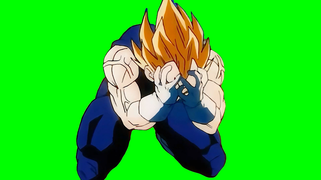 Majin Vegeta Hurting in Pain meme - Dragon Ball Z (Green Screen)