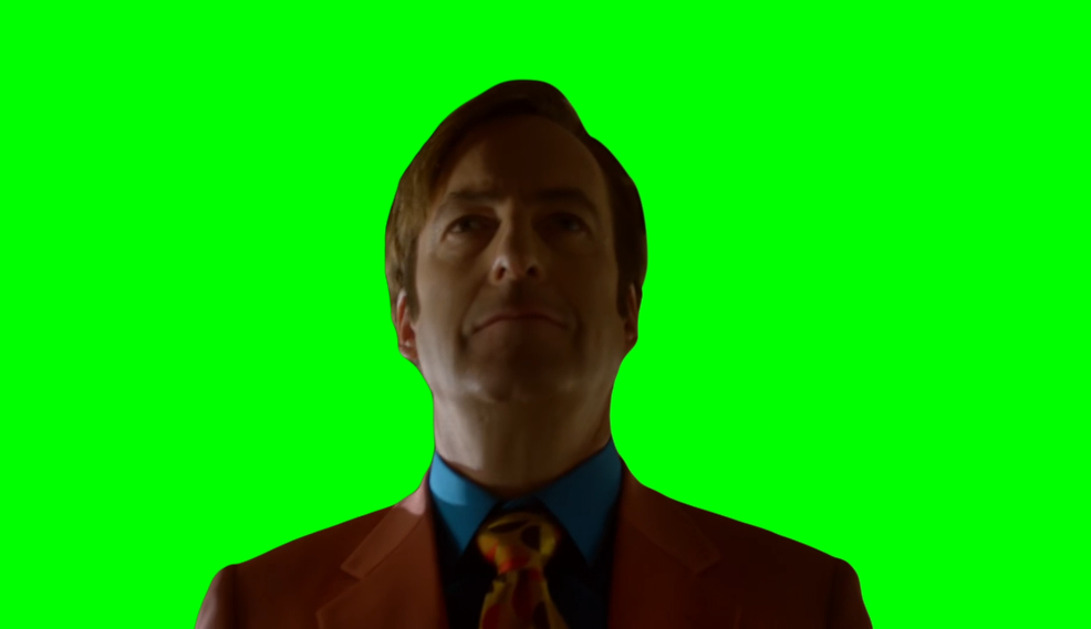 Saul Goodman walking in an Orange Suit Meme (Green Screen)