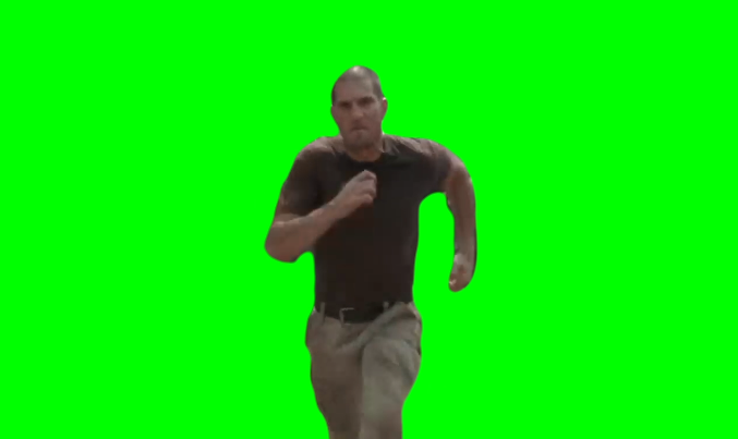 Shane Running The Walking Dead V2 (Green Screen)