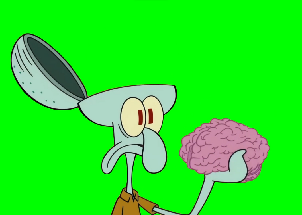 Squidward erases his brain - SpongeBob SquarePants (Green Screen)