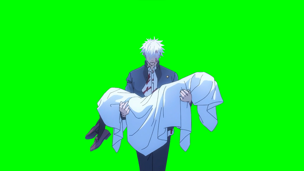 Jujutsu Kaisen - Gojo carrying Riko’s body (Green Screen)