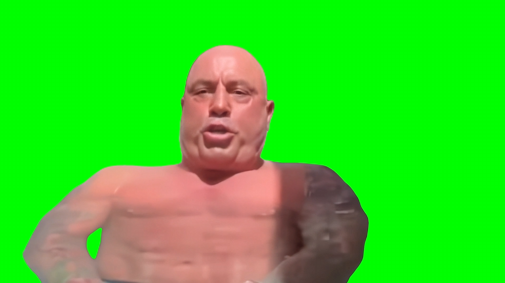 Joe Rogan freezing in an ice bath tub (Green Screen)