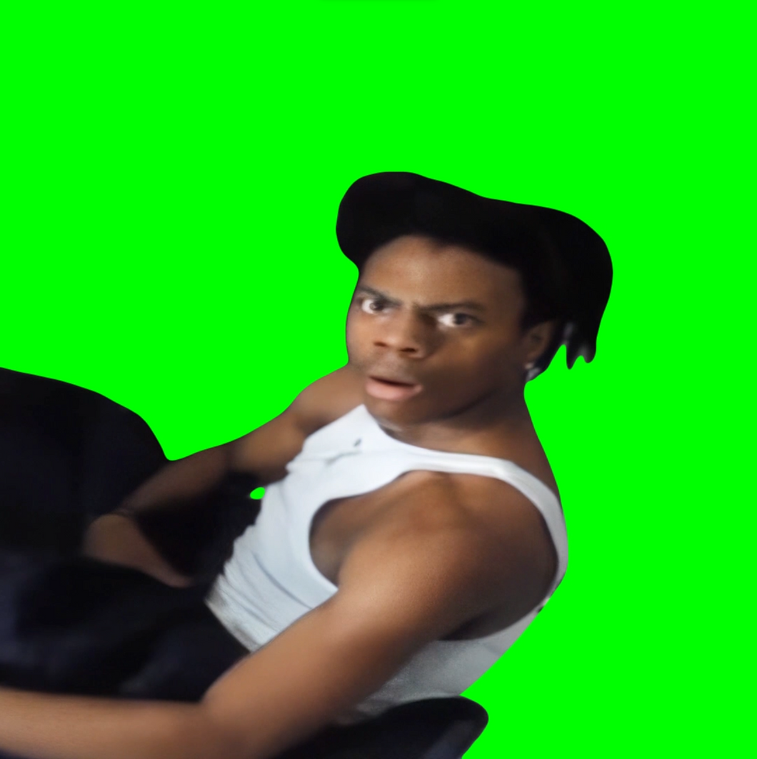 IShowSpeed waking up from bed during Sleep Stream meme (Green Screen)
