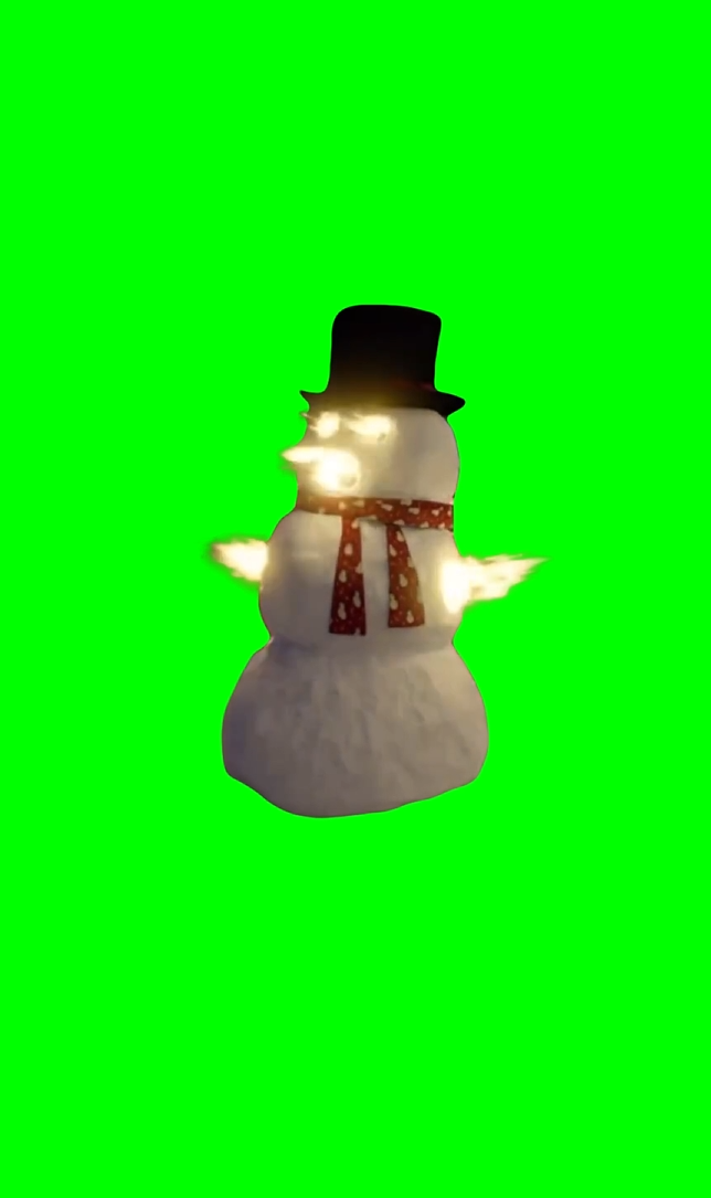 Fire snowman melting (Green Screen)