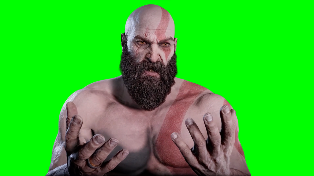 Kratos looking at his hands meme - God of War Ragnarok (Green Screen)