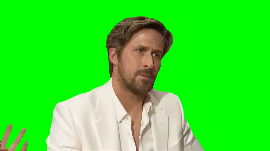 Ryan Gosling looking confused after winning award for I'm Just Ken song (Green Screen)