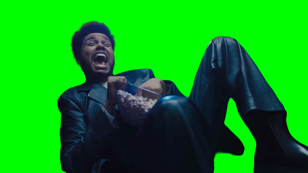 The Weeknd Laughing and Eating Popcorn (Green Screen)