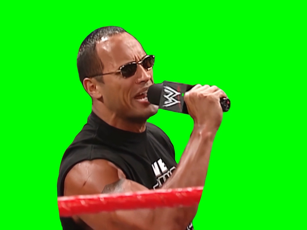 The Rock meme - SHUT UP BITCH! (Green Screen)