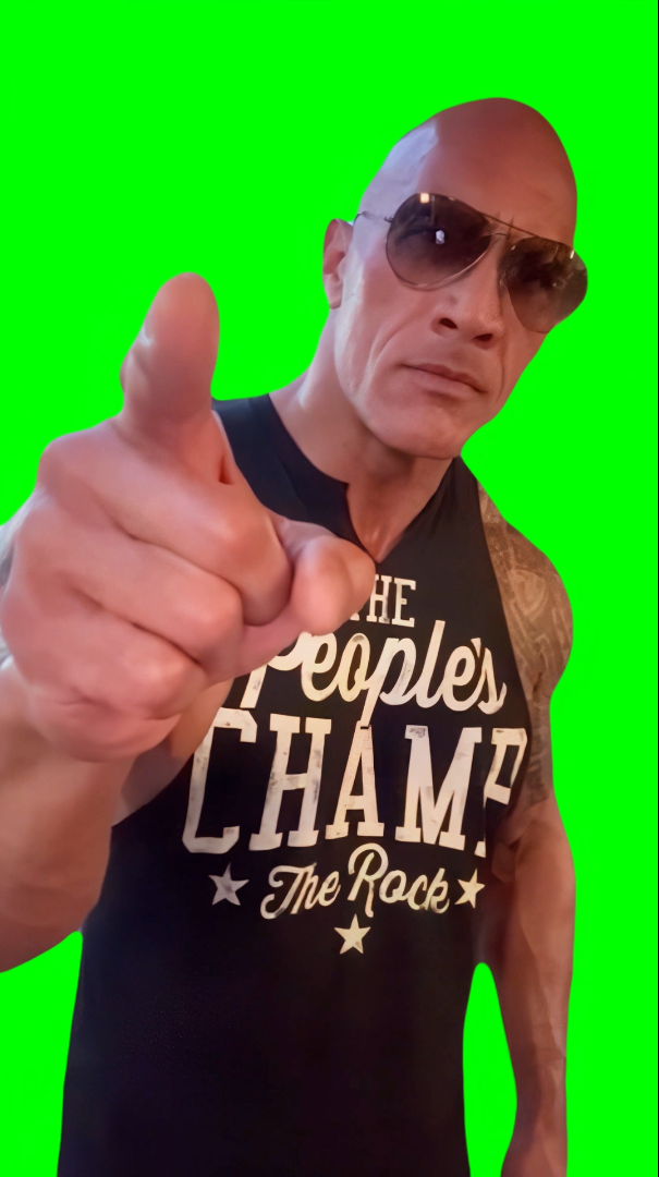 The Rock saying “F*** YOUR STORY!” meme (Green Screen)