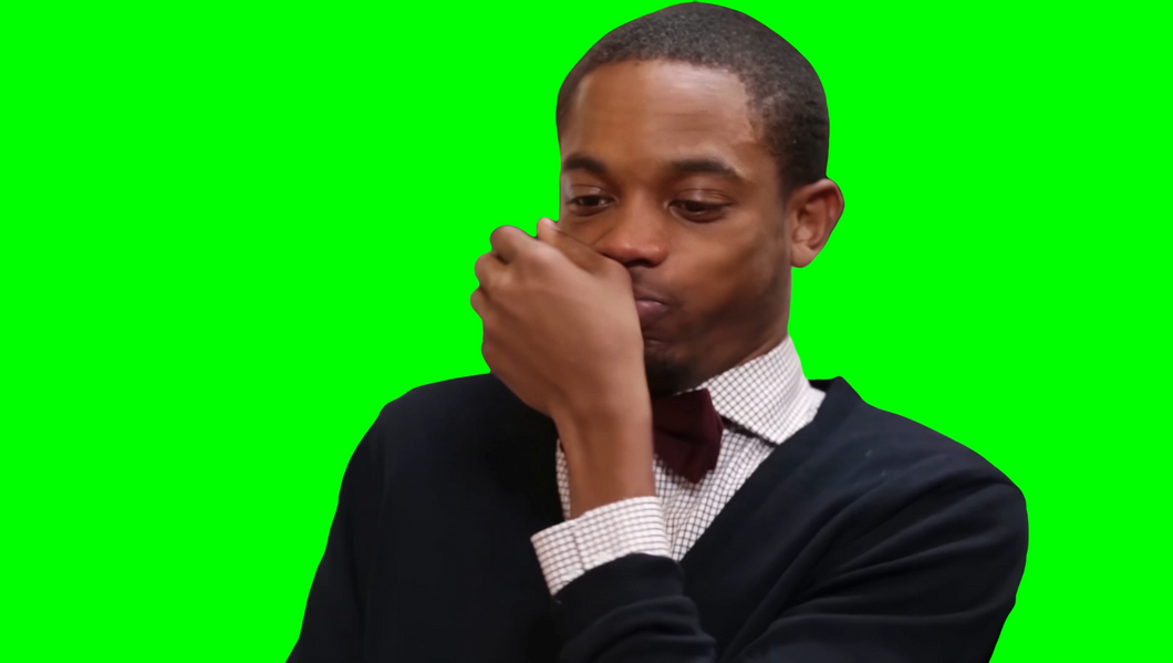 Black Man Holding Laugh meme (Green Screen)