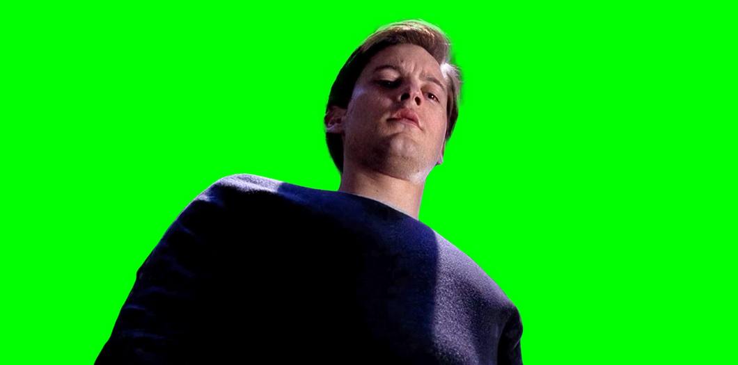 Tobey Maguire Throwing Away Spider-Man Suit - Spider-Man 2 (Green Screen)