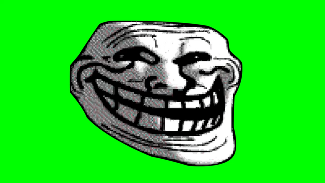 Troll Face Happy to Sad meme (Green Screen)