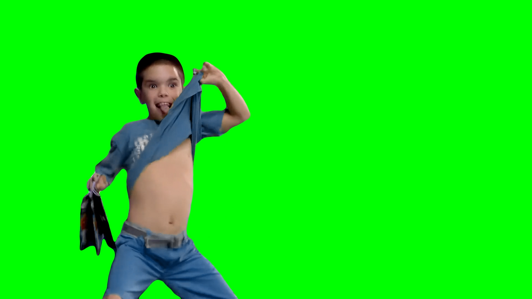 Kid Dancing at Baseball Game meme (Green Screen)