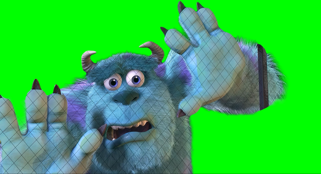 Sulley Thought Boo Died Monsters Inc meme (Green Screen)