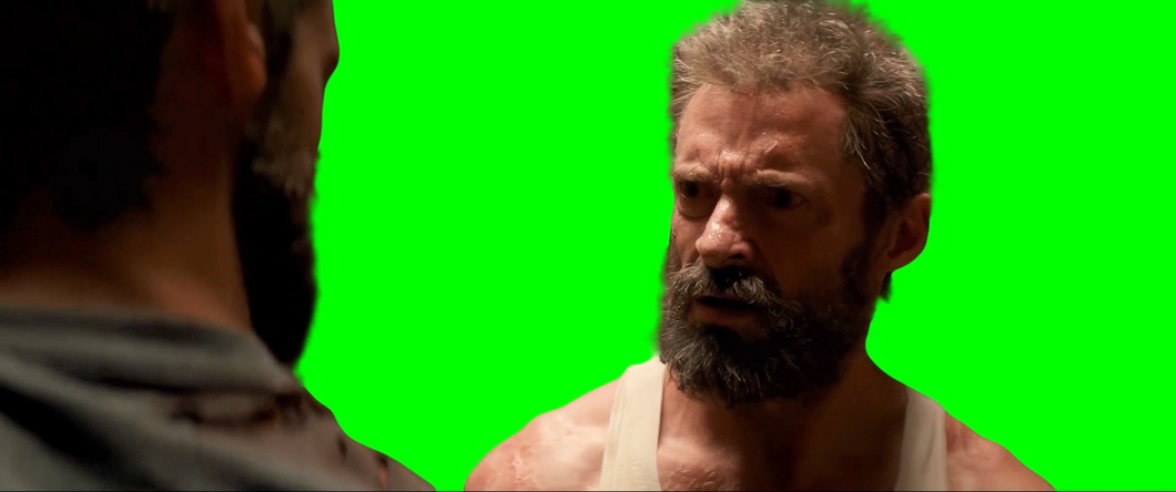 Wolverine looking at his X-24 Clone meme - Logan movie (Green Screen)