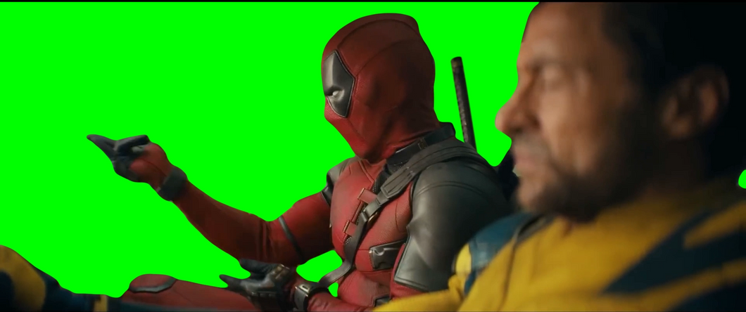 Deadpool annoying Wolverine in the car meme - Deadpool and Wolverine (Green Screen)