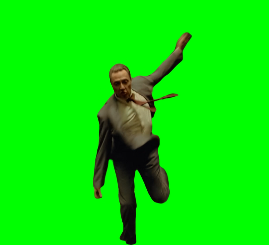 Man Dancing in the Elevator and Jumps meme (Green Screen)