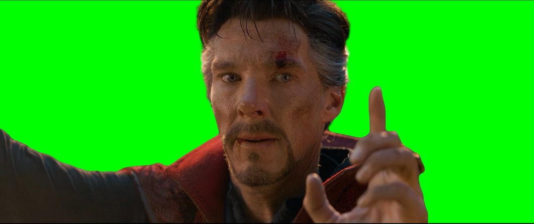 Doctor Strange showing one finger to Iron Man meme - Avengers: Endgame (Green Screen)