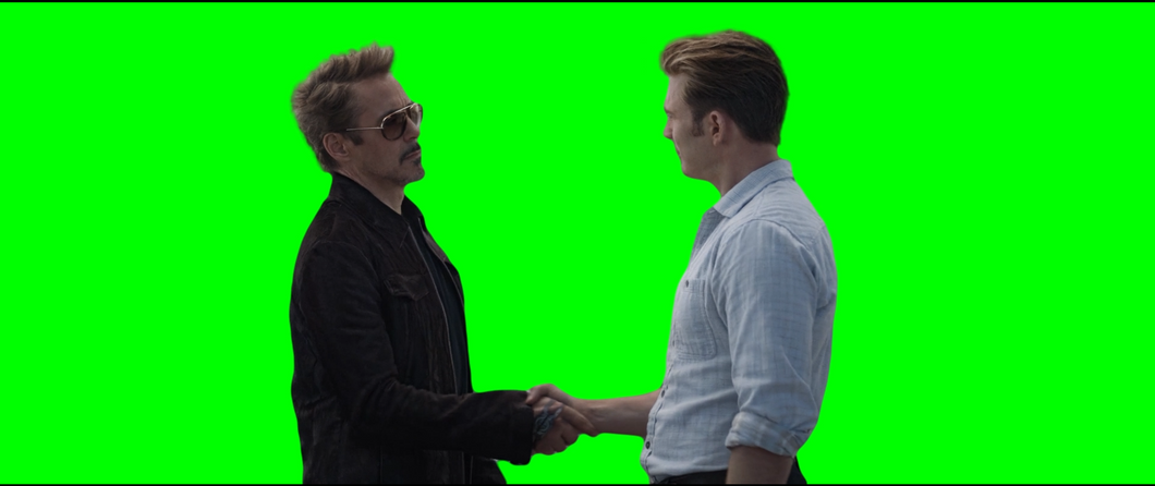 Iron Man and Captain America Shaking Hands meme - Avengers: Endgame (Green Screen)