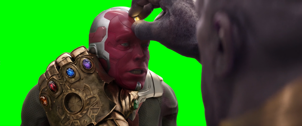 Thanos removing the Mind Stone from Vision meme - Avengers: Infinity War (Green Screen)