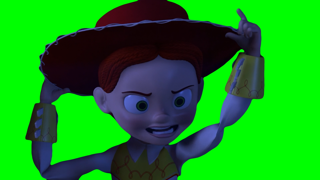 Jessie saying “YOU’RE CALLING ME A LIAR?!” to Woody meme - Toy Story 2 (Green Screen)