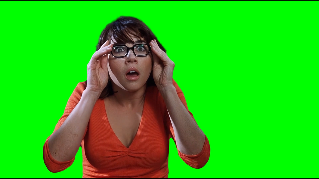 Velma Putting Her Glasses On meme - Scooby-Doo movie (Green Screen)