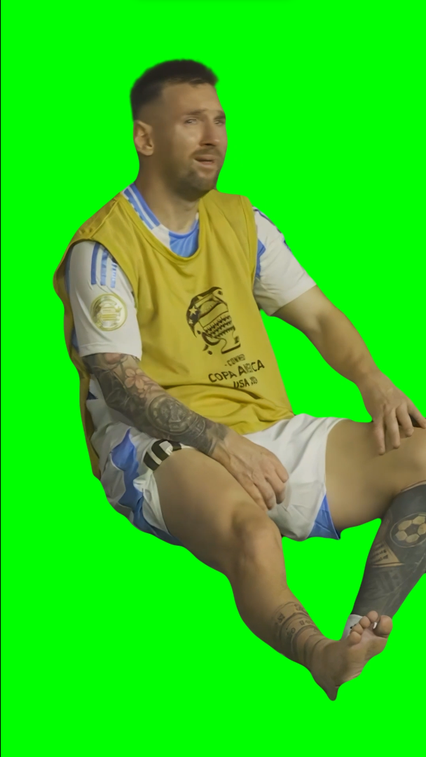 Lionel Messi Crying meme (Green Screen)