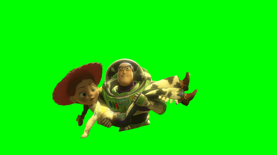 Buzz Lightyear saves Jessie meme - Toy Story 3 (Green Screen)