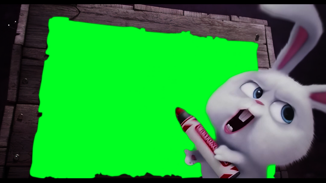 Snowball the Rabbit showing his Battle Plans meme - The Secret Life of Pets (Green Screen)