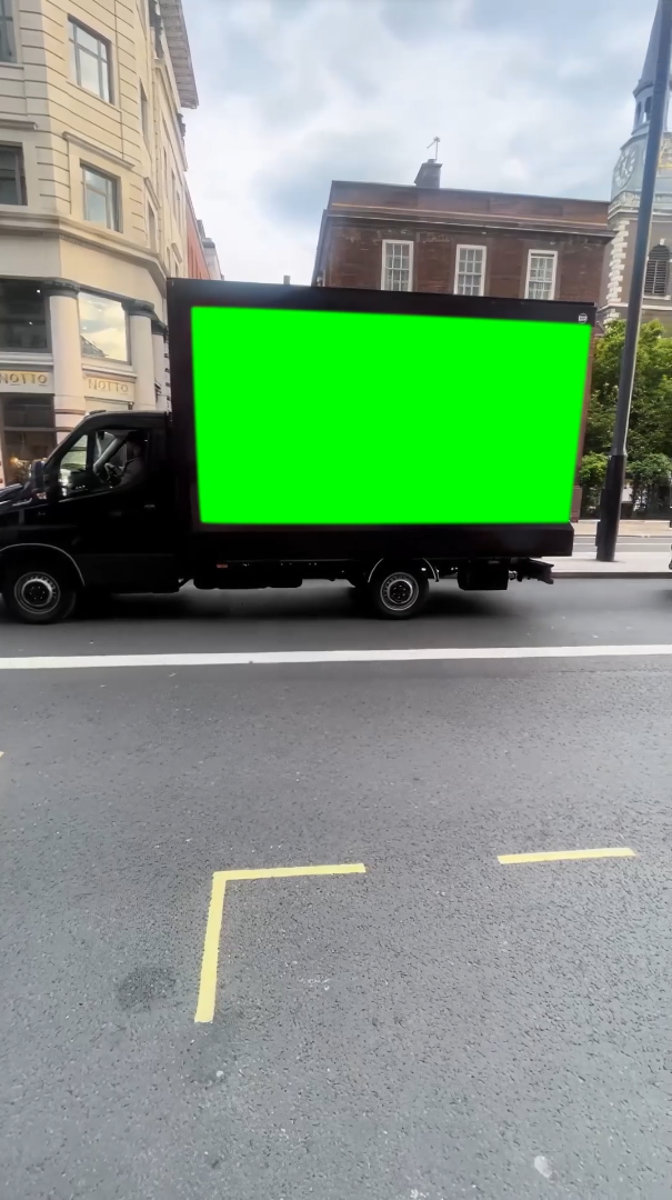 Trucks showing KSI's Thick Of It song meme (Green Screen)