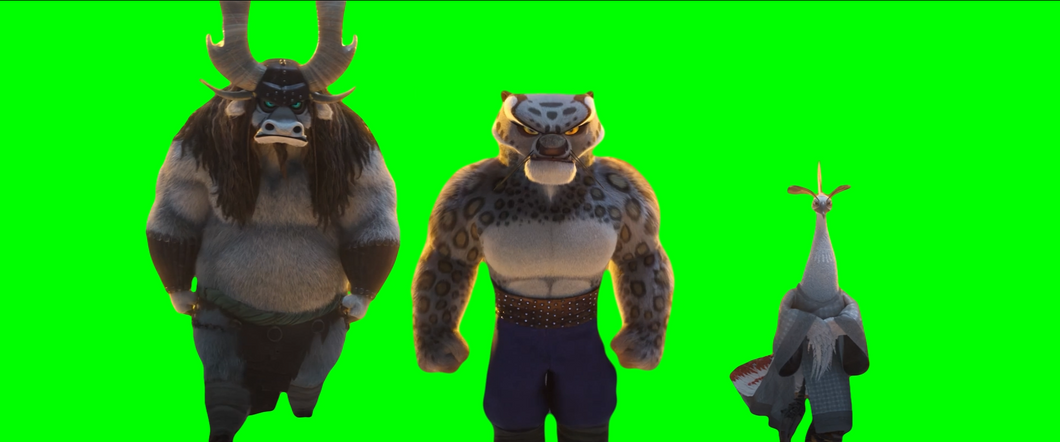 Tai Lung, Shen, and Kai bowing to Po meme - Kung Fu Panda 4 (Green Screen)