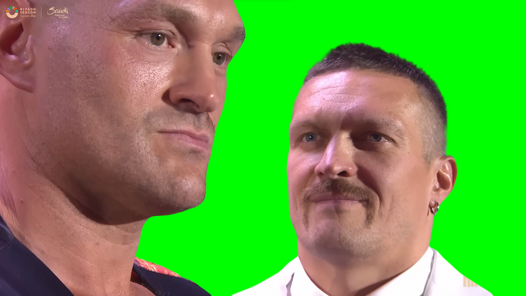 Oleksandr Usyk staring at Tyson Fury meme (Green Screen)