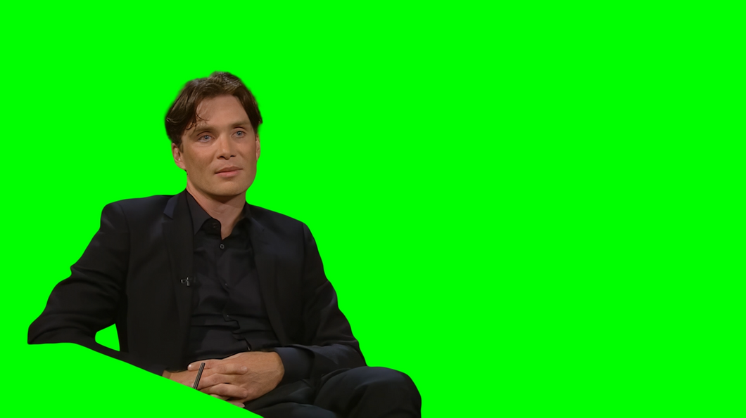 Cillian Murphy Looking Bored and Disappointed meme (Green Screen)