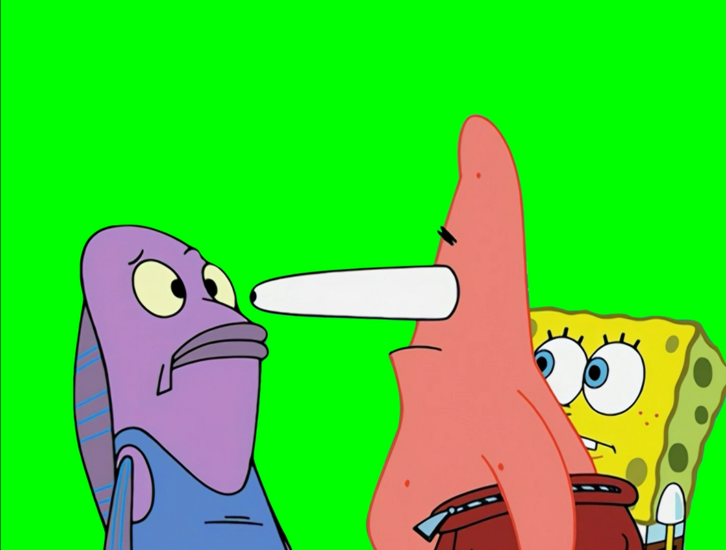 Patrick's Eyes Popping Out meme V2 - SpongeBob SquarePants (Green Screen)