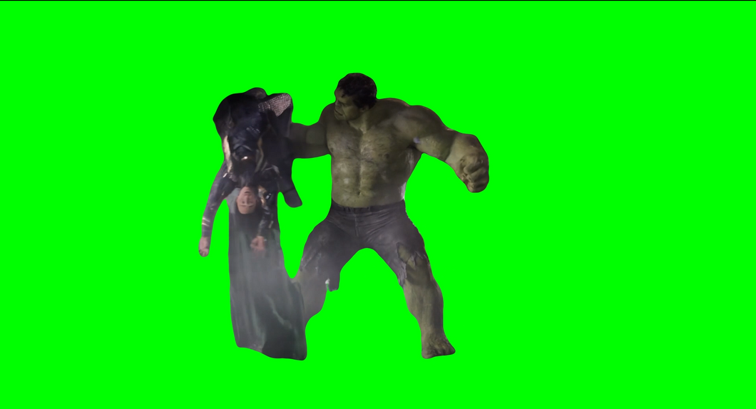 Hulk Smashing Loki meme - The Avengers movie (Green Screen)